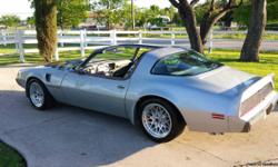 1979 Pontiac Trans Am 10th Anniversary in great shape. 58,000 original miles, all original sheet metal, no rust anywhere ever on this car. New, near perfect paint (about 3 years old). New seat covers.
The car runs out very well, just had carb rebuilt and