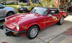 1980 Triumph Spitfire for sale. Excellent condition. Runs good. Garage kept. New tires. Accessories and parts included.
81,000 orignal miles.&nbsp; Asking $6,500.