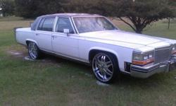 1985 caddy runs great interior needs a little work fairly new tires also 22 inch rims is included 2 12 inch sub woofers pioneer 6 by 9 and 4 by 6 is 800 watt amp and marine speakers in the grill asking price 2500 CASh ready to roll title is in hand