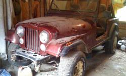 body is in excellent cond, tires ok, 258 inline 6 cyl, runs but needs motor work. i have 3 tops for it. this is the last year for the cj-7 model being made. if interested call -- please no e-mails, i can text pics