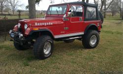 This beautiful 86 CJ7 Renegade was totally customized in 2000 at an outfitter in Florida. Some friends of mine purchased it and pulled it across the United States behind their RV Bus. Unfortunately they never disconnected the odometer cable. They assure