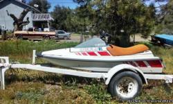 For sale a 1987 Wave runner fits 2 people. In good condition not mint. Runs good hasn't been in the water for a while due to no time. Needs a good home new battery included, Needs fuel filters and new tires for trailer. Stickers are up to date for this