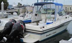 1988, 28' STAMAS 2800 Liberty w/Twin 2005 Suzuki 4 Stroke OB's Asking $22,500
This 28' STAMAS 2800 LIBERTY is a solid boat featuring twin 2005, 225HP EFI SUZUKI Outboards, windlass anchor system, a large forward berth and guest berth located aft, manual