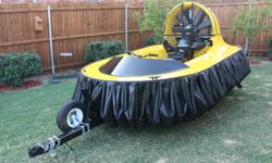 This 1989 Scat1 Hovercraft - Recreational Amphibious Craft, air cushioned. Perfect for hunting and fishing in swamps where boats cannot go. Great condition and totally refurbished in 2004 with new blades, skirts, and hull. Motor rebuilt by Hovercraft