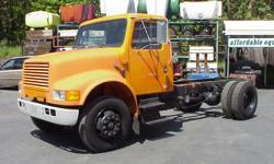 1990 International 4900 Cab & Chassis, DT466 diesel engine, Allison 5 speed automatic transmission, power steering, air conditioning & air pump, WB 170", 9R 22.5 fair condition rubber, cab to axle 8', cab to end of frame 12', actual mileage is unknown, 49