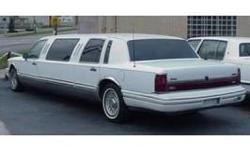 1992 Krystal Custom Built Lincoln Town Car Limousine. White exterior, burgundy interior. Seats 6 in the rear, 3 in front. Totally loaded, leather seats, wet bar, television, VCR, rear stereo, a/c controls, privacy divider, telephone intercom system, rear