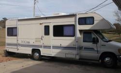 Tioga Montara by Fleetwood Motorhome, 42,452 original miles, Ford V8 motor and chassis. Fully equipped with Generator, refrigerator, gas stove, and oven, microwave oven, built in TV/Stereo. Full stand up shower across from bathroom, 2 twin beds in rear,