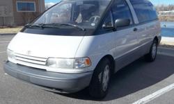 One owner 1993 Toyota Previa mini van.&nbsp; New tires!
&nbsp;
Hi miles, van in great condition.
Current Emissions Test. Good windshield.
&nbsp;
Great working Anti lock braking system!
&nbsp;
Front bucket seats, 2nd row bucket seats that swivel and third