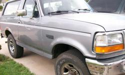 1994 Ford Bronco 4x4 5spd manual transmission. Silver with blue interior. Needs windshield and alignment runs strong! Please call 757-531-1300 Thanks