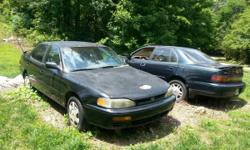 1995 Black, Toyota Camry LE, 6 cylinder automatic, engine bad, interior good condition ,as is fix or parts car.
1994 Green,Toyota Camry Gold American Edition XLE, 6 cylinder automatic, engine replaced with 60,000 miles on engine, ran when parked, wrecked,