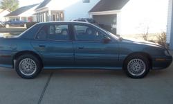 Green (Teal)1997 4-door Pontiac Grand Am SE Cloth Interior, AM FM radio, Delay windshield wipers, Rear spoiler.
Battery less than 6 mths old. 4 cyl 146,037 miles. Great gas mileage. Car is in very good condition, no dents or damage only age wear. Never