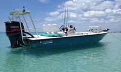 1999 19' Hewes Lighttackle Flats boat with 200 HP Yamaha VMax,&nbsp;hydraulic jack plate and low water pick ups and aluminum trailer.&nbsp;
24 Volt 82 lb. thrust Motorguide trolling motor, G-Loomis push pole, bimini top, Lowrance GPS fishfinder, custom