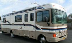 1998 Fleetwood Bounder 32H, Engine: Ford V10, 28,000 miles, Length: 32, Sleeps 6, 2 TVs, Shower, Fresh Water Tank, Outside Shower, Skylight, Oak Cabinets, Queen Island Bed, Sofa Sleeper, Day Night Shade, Full Kitchen, Dinette Sleeper, Ducted A/C & Heat,