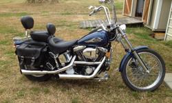 The bike is blue & has 12,500 miles. Just been servied & road ready!!! Has lots of extras and lots of chrome!!! All these parts are chrome: forward foot controls, rear upper & lower foot rests, 13" handle bars, braided lines, super charger, kuryakyn