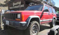 1998 Jeep Cherokee
We are dismantling this 1998 Jeep Cherokee
4.0 engine 2 wheel drive automatic transmission
Inventory REF #713
Photographs may not represent current state of vehicle. Photographs taken on arrival of vehicle.
Visit Our Complete Inventory