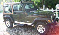 1998 JEEP WRANGLER FOR SALE. HAS HARD TOP AND BIKINI TOP, BOTH IN GREAT CONDITION.
AUTOMATIC, 4 CYLINDER.
HAS MANY UPGRADES AND NEW PARTS INCLUDING:
NEW ALTERNATOR
NEW EMC (COMPUTER/BRAIN BOX)
NEW WATER PUMP
NEW TRANSMISSION ( WITH 1 YEAR WARRANTY )