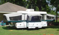1999 Coleman Bayside pop up camper with slideout
Just in time to go camping
Very clean
Sleeps 8 - 10
2 king size beds
Slideout dinette folds down (twin size bed)
Hot water tank
3 way furnace (propane electric or battery)
3 way fridge
Indoor stove barely