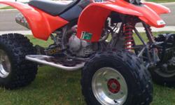 1999 Honda 400 EX. Big boar 440 kit, stage 3 hot cam, k&n airfilter, DRD slip on exhaust, twist throttle (have thumb throttle) custom seat, LED tail lights and paddle tires. In Excellent condition!! And runs well. Please contact Justin
