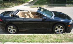 1999 Mitsubishi eclipse GS-T Spyder convertible, black with tan leather interior, 103, 000 miles. In EXCELLENT condition, kept in garage no rust, turbo timer, xmradio, newer tires and rims, kept up on all maintenance. In MinotND willing to meet in fargo