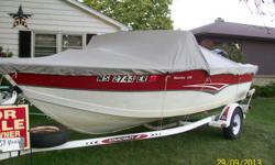 1999 Starcraft 17 ft Fishing boat,Starcraft trailor new tires,75 horse Mercury, Red and white.4 removable seats.depth finder included, and cover.