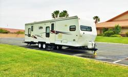 hi i have for sale a 1999 Tahoe travel trailer pull type its a 28ft with a huge slide out
it has a double door with a huge private walk around bedroom with private access
it has a spacious full split bath it has a very beautiful kitchen with plenty of