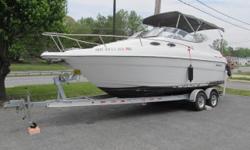 1999 Wellcraft Martinque 2400&nbsp; ($11,798)&nbsp; Call or text (443) 553-3589
5.0 Liter Chevy Motor New 2 years ago
Jasper--Volvo Penta Outdrive
Stainless steel dual prop (just reconditioned)
Tune up last year with new edlebrock carbs
2 new bellows last