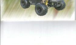 I HAVE 2 ALL BLACK MED SIZE 125 ATV'S (2009 ) AUTOMATIC TRANSMISSION,ELETRIC START, NO REVERSE ,TIRE SIZE 16X8X7 THEY ARE NOT RACEING ATV , ARE FOR PLEASURE RIDING MUST SEE!!!! A GOOD PRICE FOR THE PAIR!!! SELLING DUE TO HEATH PROBLEM'S -217-345-4771