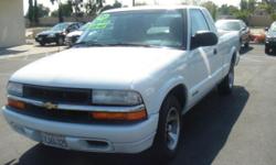 **2000 CHEVROLET S-10 WHITE STOCK#8165993**
*ASKING PRICE $5,988 PLUS TAX AND DOC FEES *
VERY NICE FAMILY SUV, GREAT FOR KIDS !!!!
CALL TODAY FOR MORE INF, @(909)984-8000
WE ARE OPEN 7-DAY'S A WEEK ....
DC MOTOR SPORTS INC,
958 E. HOLT BLVD
ONTARIO CA,