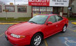 2000 Oldsmobile Alero GLS Sedan 4dr. V6 3.4 Liter Engine, Automatic Transmission, Front Wheel Drive, Traction Control, Anti-Lock Brakes, Air Conditioning, Power Windows, Power Door Locks, Cruise Control, Power Steering, Tilt Wheel, AM-FM Stereo Compact