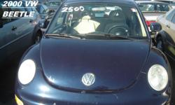 THIS VEHICLE IS A 2000 VW BEETLE. ICE COLD AIR, RUNS GOOD, GREAT ON GAS
COME CHECK IT OUT AT: BARGAIN AUTO MART, INC. / 5940 58TH STREET N. KENNETH CITY, FL 33709
OR GIVE US A CALL AT: --