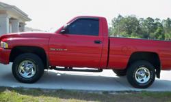 2001 Red Dodge Ram 1500 sport 4x4 for sale,
looks great inside and out Runs good, AC and power windows, 4x4, new tires
great sounding dual exhaust. 104,000 miles asking 8,500 obo
call Tammy at 239-313-9719 or e-mail at horsebrat@ymail.com