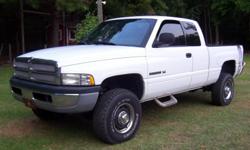 2001 Dodge Ram 2500
Extended Quad Cab
4X4
This is a truck that runs great. I bought this used from a dealership a few years ago. I had the windows tinted, added a bed liner and tires. Shortly after that, I got a job where I use a company truck and it has