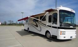 This is a very clean motorhome and everything has been checked and inspected. Freightliner Chassis,38 Feet,330 Cat.Diesel-7.2L L6 Engine,6 Allison Transmission,7500 Onan Diesel Generator,39,872 mileage,2 Slide Outs,5 Sleeping,95 Water Capacity