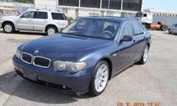 2002 BMW 7-Series 745i SEDAN 4-DR, 4.4L V8 DOHC 32V. Starts with a boost, blue exterior with beige leather interior. See pictures for more details. Sunroof, everything power.&nbsp;&nbsp;&nbsp;&nbsp;
ONLINE AUCTION FOR GOVERNMENT SURPLUS
To view this