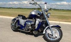 ONE OF A KIND!!!!! HEAVILY MODIFIED 2002 BOSS HOSS
451 CU IN ALL-ALUMINUM SMALL BLOCK V8 MOTOR WITH 600HP!!!
8078 miles!!! Excellent shape!!!
Lots of custom accessories have been installed on this bike! No expense was spared!
Some of the Details:
451 Cu