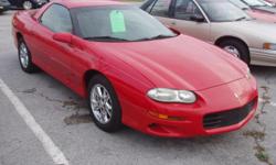 Was $4495 / On special this week only $3975! Chevrolet Camaro Coupe Unspecified Red 0 6-Cylinder 3.8L V6 OHV 12V2002 Coupe Liberty Motorcars FW 561-992-1071
6809 Elzey St. Fort Wayne, IN 46809 561-992-1071