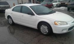 FOR SALE I HAVE A 2002 CHRYLER SEBRING IT IS WHITE IN COLOR IT IS A FOUR DOOR IT HAS 137.000 MILES IT IS A AUTOMATIC IT HAS A 2.7 LITTER V6 ENIGNE IT RUNS AND DRIVES VERY WELL IT HAS A NEW PA INSPECTION IT IS GOOD TO 01/2015 IT HAS A NEW FRONT BRAKE PADS