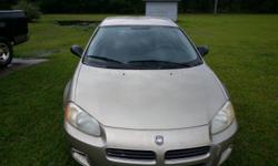 ALMOND 6-CYLINDER 2002 STRATUS IN GOOD CONDITION. IT'S HAD A NEW MOTOR PUT IN IT AROUND 2 YEARS AGO. IT ALSO HAS 4 NEW TIRES ON IT AND A BRAND NEW FRONT END PUT ON IT. &nbsp;VERY GOOD ON GAS IT'S AN AUTOMATIC AND POWER WINDOWS AND SEATS WITH RADIO AND CD