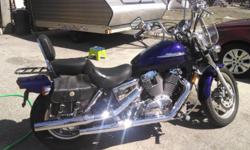 2002 Honda Shadow Spirt 1100. Windshield and leather saddlebags. 17,000 miles. Excellent condition. Asking $2600. obo
