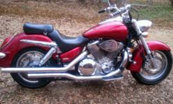 Clean&nbsp;Dark Red Honda 2002 VTX 1800&nbsp;with only 27,369 miles.&nbsp;Lots of Chrome, now has white wall tires; this is an&nbsp;excellent bike&nbsp;for the highway. Only one owner. Asking&nbsp; price $4,500 or best offer. May