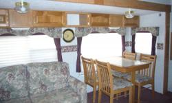 2002 Keystone Sprinter
27 Ft - Weight 6930 - 8200
Interior very clean, non-smoker, shower w/full bathtub
Lots of storage space - ready to move in
Double bed , sofa bed sleeps two.
In excellent condition, tires are very good.
Mauve color thru out trailer.