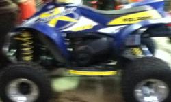 2002 polaris 400 4x4 2stroke, iol injected ,blue, ITP wheels & tires 50% tread, DG exhaust, DG push bar, liquid cooled, electric start, X -oring chain, automatic, fresh motor, ported polished 40 over, 38mm carb, auto clutch kit, good shape, very fast