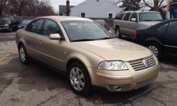 2002 VW Passat GLX
Fully loaded with leather, power, wood grain, sunroof, and a CD player.
A 2.8L V6 engine with 119k miles.
Come in and see all our great deals today!
A & S Auto Sales
5720 Memphis Ave
Cleveland, Ohio 44144
(216) 458-2681
Family Owned and
