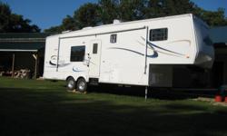 30 ft aluminum structure with 2 slide outs. Oak cabinets,winter package, heat strip, and washer and dryer hookup, with plenty of storage. Sleeps 6