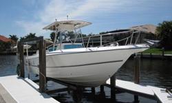 2003, 31' COBIA 314 Center Console with Twin YAMAHA 225HP Four Strokes w/SS Props @ $79,000
You will find this lift stored 2003, COBIA 314 CC to be in fantastic condition and extremely well maintained. The twin Yamaha 225HP Four Stroke motors deliver the