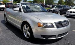2003 Audi A4 Cabriolet
&nbsp;
Contact: 305-815-7258
Website: Audi A4 Cabriolet
&nbsp;
&nbsp;
Price: $5990
Miles: 105896
Vehicle Type: Convertibles
Transmission: Automatic
Exterior: Silver
Interior:Black
&nbsp;
VIEW PHOTO GALLERY AND FULL VEHICLE DETAILS
