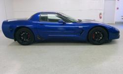 2003 Chevrolet Corvette Z06, LS-6 405 Horse Power 350 Cubic Inch V8 with 6 Speed Manual Transmission, 33456 Miles. Electron Blue with Black Leather Interior, Power Windows, Power Door Locks, Tilt, Cruise Control, BOSE Sound, Factory Z06 Wheels.We can