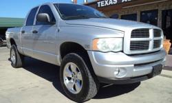 Miles: 167K
Year: 2003
Make: Dodge
Model: Ram 1500
Title: Clean
CAR FAX Guaranteed!
Features:
4X4, towing package, keyless entry, cruise control, dual exhaust, AM/FM/CD, power windows, power locks, power mirrors, folding back seat, stray on bed liner, and