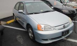 2003 Honda Civic Hybrid
96,306 Miles
Air Conditioner
AM/FM Radio
CD Player
Cruise Control&nbsp;
Power Locks and Windows
Estimated 48 Highway MPG
VERY CLEAN
We provide opportunities where others can not by offering GUARANTEED FINANCING! If we can't get you