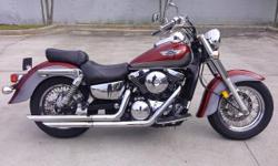 I currently have a 2003 Kawasaki Vulcan 1500 Classic For Sale. This bike is a 1500cc, V-twin, 5 speed that is liquid cooled and has shaft drive. This bike has about 7450 miles on it and runs super nice. It is equipped with Cobra drag pipes and sound